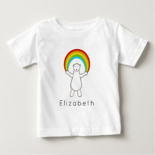 De Bebé Oso Polar Personalizado y Camiseta Arcoiris
