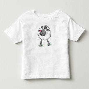 De Bebé Oveja boba divertida con flor, camiseta pequeña