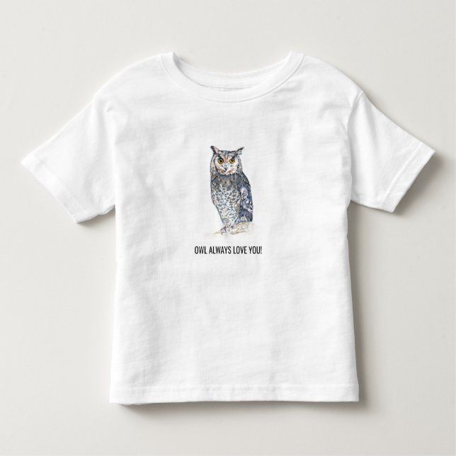 De Bebé Owl Siempre Te Ama Camiseta (Anverso)