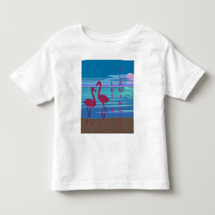 De Bebé Pareja Flamingo Rosa en la camiseta del niño peque