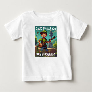 De Bebé Pausar mi juego retro para estar aquí" Camiseta gr