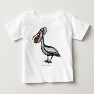 De Bebé Pelícano lindo divertido con la camiseta enojada