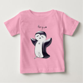 De Bebé Pengu Feliz Pingüino(negro) Camiseta para Niño Peq