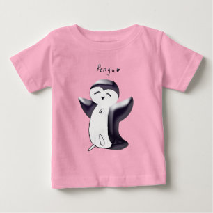 De Bebé Pengu Feliz Pingüino(negro) Camiseta para Niño Peq