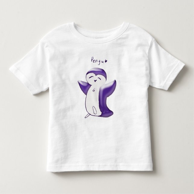 De Bebé Pengu Happy Penguin(Violeta) Camiseta para Niño Pe (Anverso)