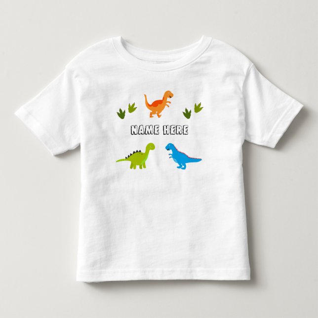 De Bebé Pequeña camiseta con dinosaurios para personalizar (Anverso)