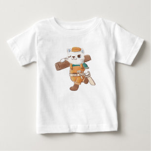 De Bebé Pequeña camiseta del gato:)