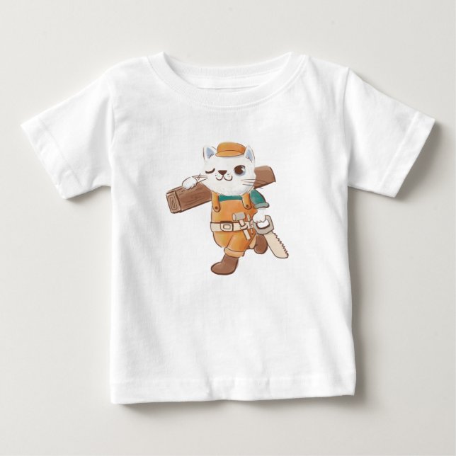 De Bebé Pequeña camiseta del gato:) (Anverso)
