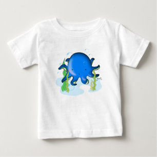 De Bebé Pequeña camiseta linda del pulpo