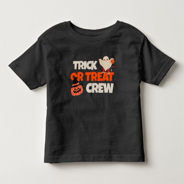 De Bebé Pequeña Camiseta Trick O Trew Crew (Anverso)