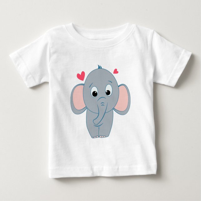 De Bebé Pequeño elefante lindo camiseta (Anverso)