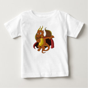 De Bebé personalizado del dragón naranja Camiseta