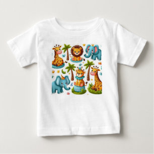 De Bebé Personalizado Safari Animals Camiseta para bebés