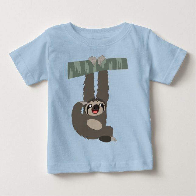 De Bebé Personalizado Sloth Dangling desde una camiseta pa (Anverso)