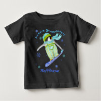Pingüinos en juego, Snowboarder, camiseta infantil
