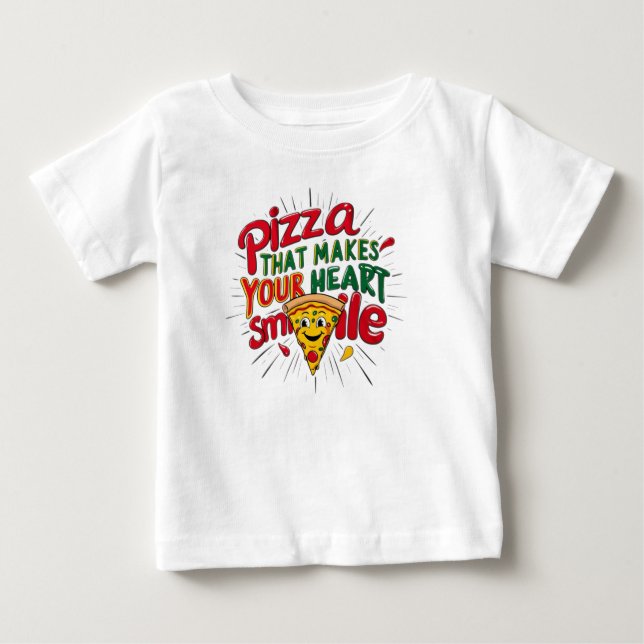 De Bebé Pizza Que Hace Tu Corazón Sonriendo Camiseta | Div (Anverso)