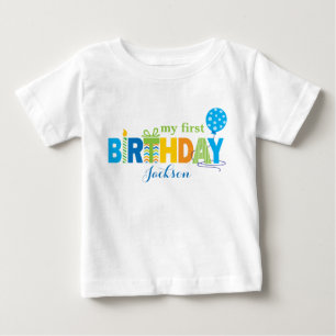 De Bebé Primera camiseta del cumpleaños personalizada