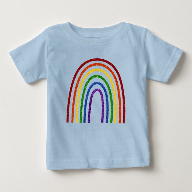 De Bebé Purpurina del orgullo camiseta arco iris dibujada  (Anverso)