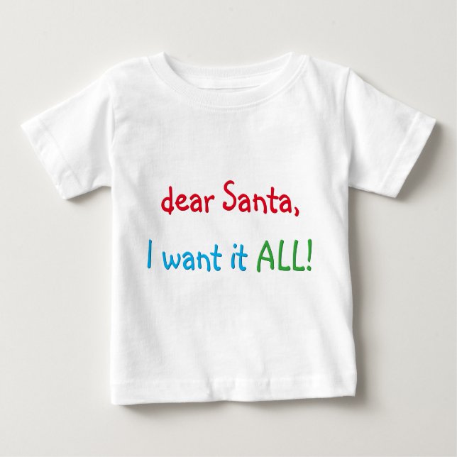De Bebé Querido Papá Noel, lo quiero todo | Camiseta diver (Anverso)