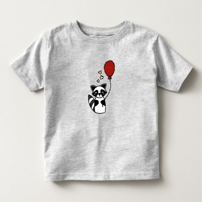 De Bebé Raccoon con camiseta con globo (Anverso)