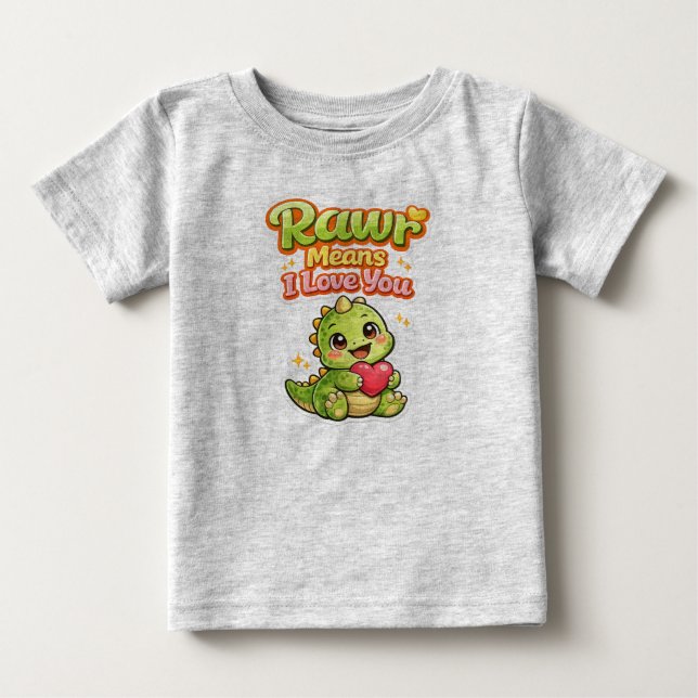 De Bebé Rawr significa que te amo - Camiseta 3-6 meses (Anverso)