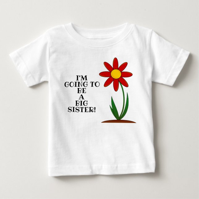 De Bebé Recién nacido Gran Hermana Flor Pequeña Camiseta (Anverso)