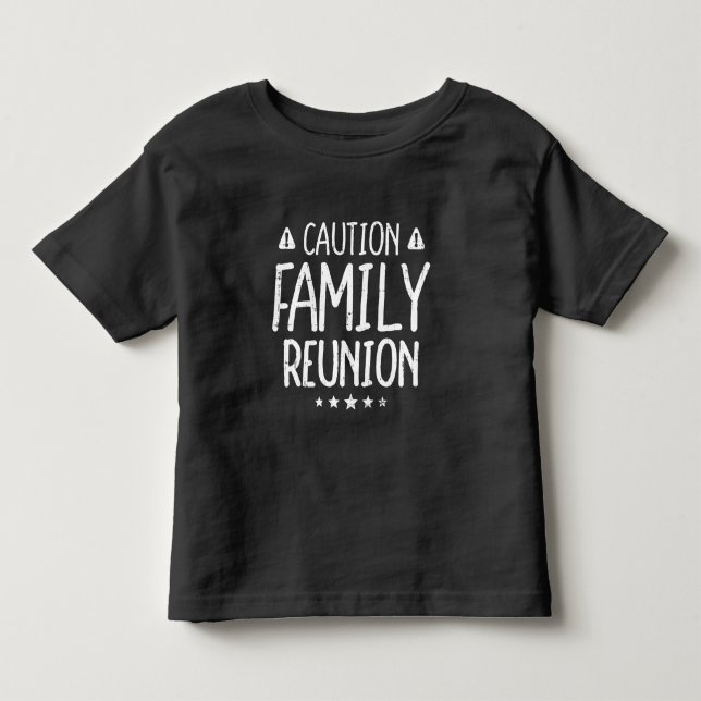 De Bebé Reunión Familiar con Precaución Camiseta Divertida (Anverso)