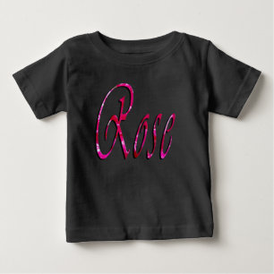 De Bebé Rosa, Chicas, logo con el nombre, camiseta negra d