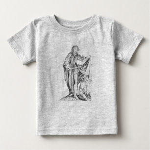 De Bebé San Martín con una camiseta para mendigos