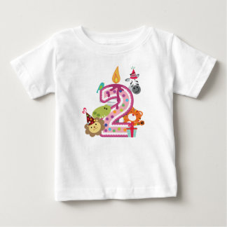 De Bebé segundo camiseta del cumpleaños del número 2 para