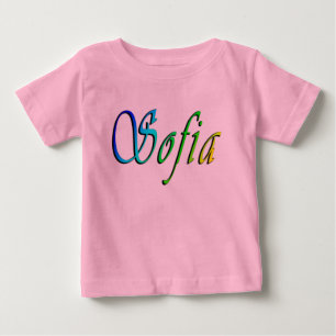 De Bebé Sofía, nombre, logo, camiseta rosa para niñas