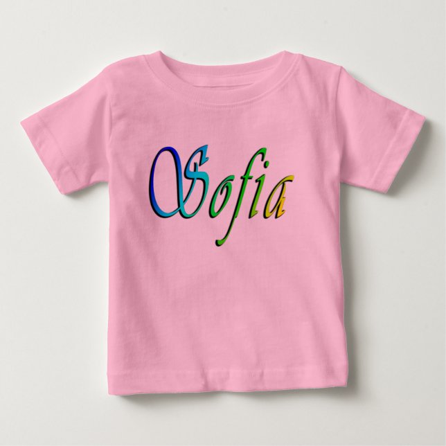 De Bebé Sofía, nombre, logo, camiseta rosa para niñas (Anverso)