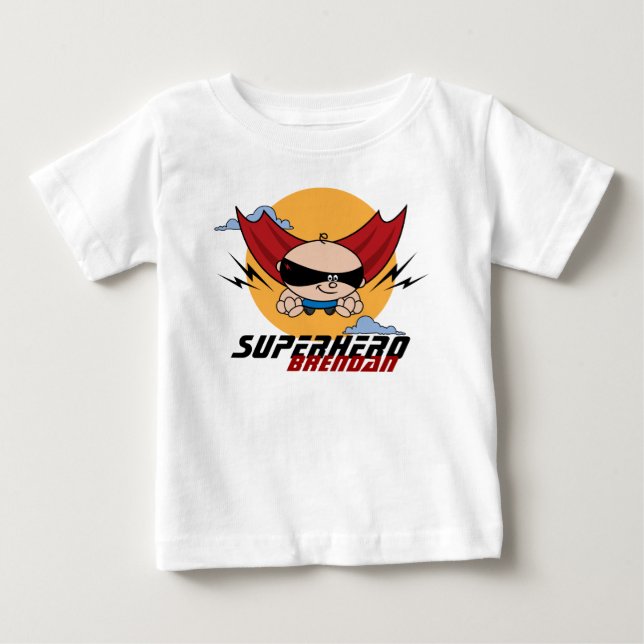 De Bebé Superhéroe volando una camiseta pequeña ligera (Anverso)