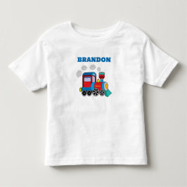 De Bebé Tren para Niños Camiseta Azul con Nombre Personali