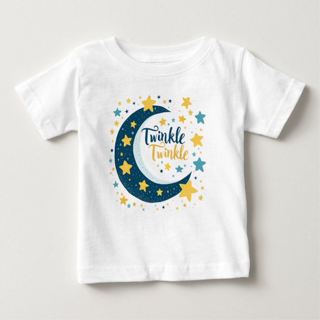 De Bebé "Twinkle Twinkle" Luna y estrena camiseta para beb (Anverso)