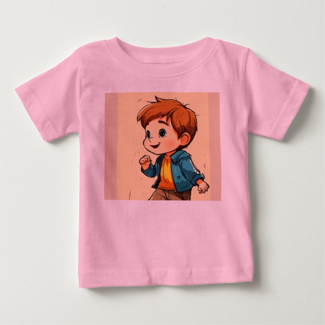 De Bebé un chico lindo e inocente en una camiseta para beb (Anverso)