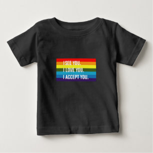 De Bebé Veo Te Amo Te Acepto Camiseta Orgullo Gay LGBT