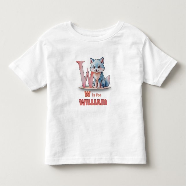 De Bebé W es para William - Camiseta personalizada para ni (Anverso)