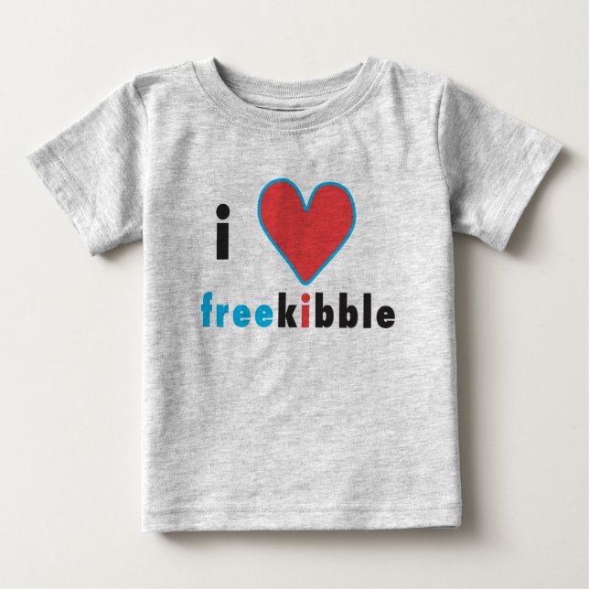 De Bebé "yo camiseta freekibble del corazón" (Anverso)