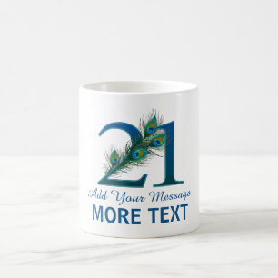 De Café 21ra taza con clase personalizada del cumpleaños