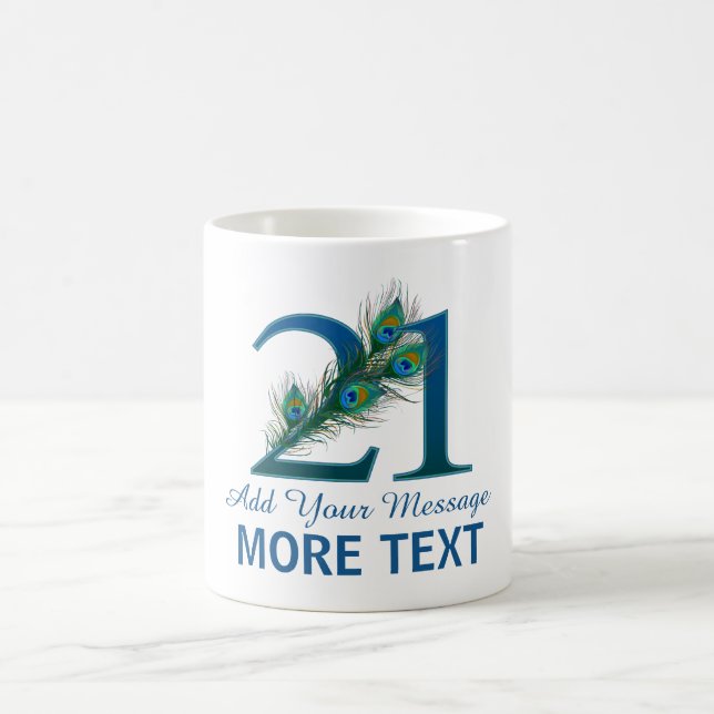 De Café 21ra taza con clase personalizada del cumpleaños (Centro)
