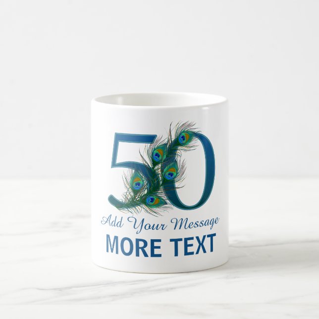 De Café 50.a taza con clase personalizada del cumpleaños (Centro)