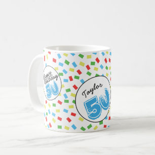 De Café 50.o Taza colorida festiva personalizada