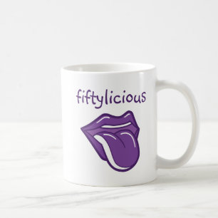De Café 50.o Taza Fiftylicious del cumpleaños