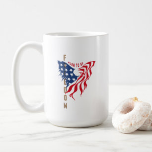 De Café Águila Patriótica Nacida para Ser Libre Taza Clá