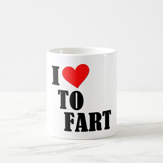 De Café amo Fart taza blanca clásica (Centro)