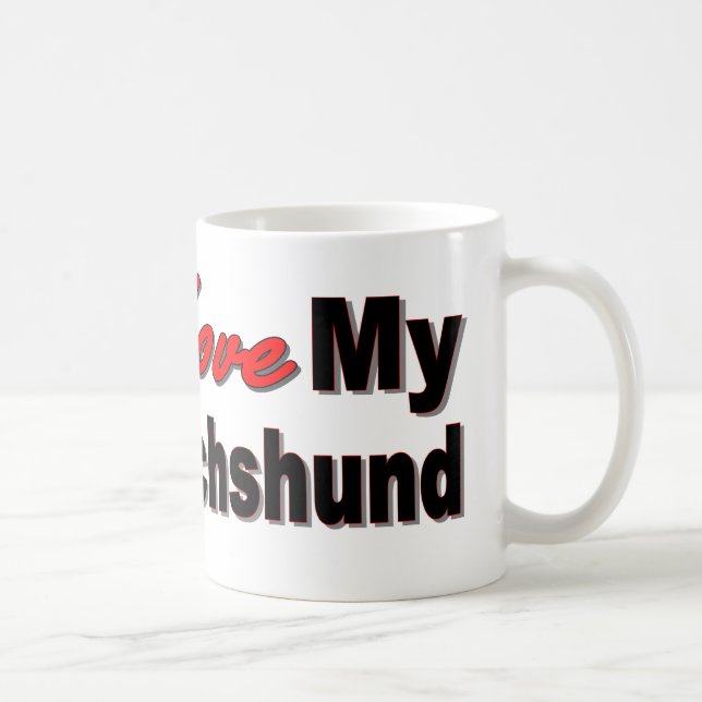 De Café Amo mi taza del Dachshund (Derecha)