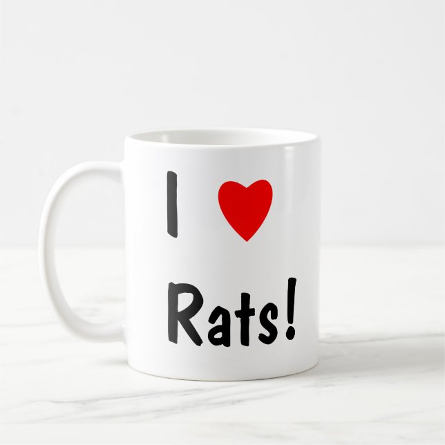 De Café ¡Amo ratas! taza (Izquierda)