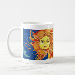 De Café Arte azul, taza amarilla, anaranjada, personalizar