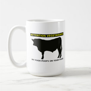 De Café Atención Vegetarianos Taza Divertida para Amantes 